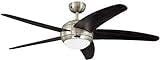 Westinghouse Ceiling Fans 72557 Bendan One-Light 132 cm Five Indoor Ceiling Fan, Opal Frosted Glass, Satin Chrome Finish with Wengue Blades