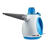 Tower THS10 Handheld Steam Cleaner, Includes Crevice Tool, Flexible Hose, 1050 W, Brush Tool, Microfiber Cloth, Blue, 250 ml Capacity