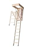 DJM Deluxe 3-Section Timber Loft Ladder with Insulated Hatch 1150mm x 575mm