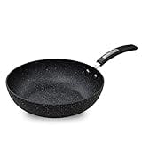 Scoville Neverstick 28cm Wok - Non-Stick, Stir-Fry Pan, Stainless Steel Base, Anti-Scratch, Black