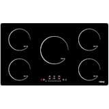 Induction Hob 5 Zone, IsEasy 90CM Electric Cooktop 8600W Built-in Induction Plate with Boost Function, Black Glass, Touch Control, Child-safety Lock&Timer