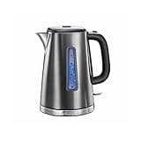 Russell Hobbs Luna Grey Stainless Steel 1.7L Cordless Electric Kettle (Quiet & Fast Boil 3KW, Removable washable anti-scale filter, Easy push button lid, Perfect pour spout) 23211