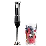 NETTA Hand Blender with 700ml Beaker - Powerful 600W - Variable Speed and Turbo Settings - Food Grade 304 Stainless Steel Blades - Ergonomic Stick Handle - BPA Free