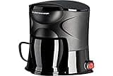 DUNLOP - Portable 1-Cup Coffee Maker, 170 W, Permanent Filter, Cigarette Lighter Connection, for Cars, Trucks, Motorhomes, with On/Off Switch