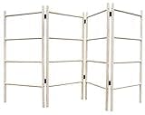 4-Panel Wooden Clothes Horse Airer - Quality, Folding Laundry Dryer