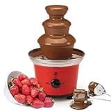 Global Gourmet Belgian Chocolate Fountain Fondue Large Set | 500ml Capacity Electric 3-Tier Machine with Hot Melting Pot Base | 2 Adjustable Settings and Keep Warm Function