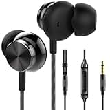 Betron BS10 Earphones Wired Headphones In Ear Noise Isolating Earbuds with Microphone and Volume Control Powerful Bass Driven Sound, 12mm Large Drivers, Ergonomic Design