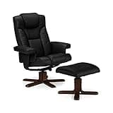 Julian Bowen Malmo Recliner and Footstool, Black,Height: 105, Width: 83, Depth: 82cm