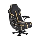 X-Rocker Olympus 4.1 Gaming Chair, Wireless and Bluetooth Speakers for Video Games, Faux Leather - Black/Gold