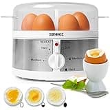 Duronic 7 Egg Boiler EB35 WE, Egg Cooker with Buzzer, Egg Steamer makes Soft | Medium | Hard Boiled Eggs Alarm Timer Settings, Includes Egg Piercer & Measuring Water Cup, 350W - White