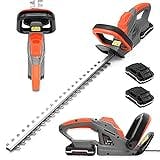 Terratek 20V Cordless Hedge Trimmer, 51cm (510mm) Cutting Length, Easy Cut Pro Lightweight Garden Handheld Cutter, Charger and Safety Blade Guard