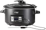 Russell Hobbs 25630 Slow Cooker and Sous Vide Water Bath, Integrated Digital Display and Rack Frame Included, 6.5 Litre, Black