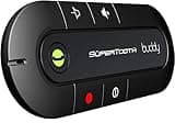 SuperTooth Buddy Handsfree Bluetooth Visor Speakerphone Car Kit for Smartphone Devices, Compatible with iPhone, Samsung, Huawei, Google and Other Mobile Smartphones - Black