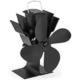 NETTA 4 Blade Woodburner Stove Fan - Silent Operation - Eco Friendly Circulation - Efficient Heat Distribution - Ideal Log Burner Fan and Woodburner Fireplace Fan - Black