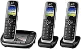 Panasonic KX-TGJ323EB Trio Handset Cordless Home Phone with Nuisance Call Blocker and LCD Colour Display - Black