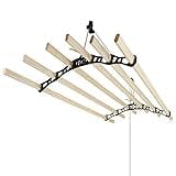 Clothes Airer Ceiling Pulley Maid Traditional Mounted Clothing Dryer 6 Lath Laundry Drying Rack Rail 1.8m Black