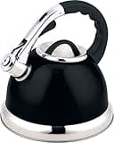 Buckingham Stainless Stove Top Induction Gas Whistling Kettle 3.5 L, Black, Stainless Steel