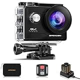 Apexcam 4K Action Camera 20MP 40M Waterproof Sports Camera for Vlog With Ultra HD 170°Wide-Angle 2.4G Remote Control 2 Rechargeable Batteries 2.0'' LCD Screen and Accessories Kit