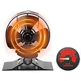 CRSURE Log Burner Fan-Small Size Upgrade 4 Blades Wood Stove Fan Heat Powered Fan for Wood Burner/Fireplace Fan Silent Operation Eco Friendly&Increased Efficient with Stove Thermometer