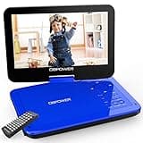 DBPOWER® 10" Portable DVD Player, 5 Hour Rechargeable Battery, Swivel Screen, Supports SD Card and USB, Direct Play in Formats AVI/RMVB/MP3/JPEG (10, Blue)