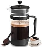 French Coffee Press, Black - 1000 ml/ 1 Liter (34 oz) Espresso and Tea Maker with Triple Filters, Stainless Steel Plunger and Heat Resistant Glass - by Utopia Kitchen