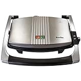 Breville Sandwich/Panini Press & Toastie Maker | 3-Slice | Non-stick-coated aluminium plates | Stainless Steel [VST025]