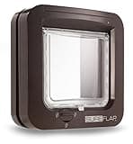 Sure Petcare SureFlap Microchip Cat Flap, RFID Collar Tags, Microchip Compatible, Install in Doors, Windows, Brown, 4xAA Batteries Required, Not Included, Installation Accessories Sold Separately