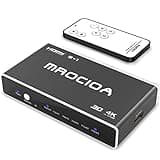 mrocioa HDMI Switch 4K, 5 In 1 Out 4K and 3D Hdmi Switcher Box with Remote, The 5 Port High Speed Hdmi Selector Splitter for PS4 / Xbox One/Fire TV/Apple TV/SKY BOX/STB/DVD/Laptop/Roku.