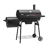 LANDMANN Black Taurus 660 + 31426 Smoker Charcoal BBQ Black Steel 141 x 53 x 125 cm