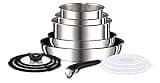 Tefal Ingenio Stainless Steel Pots & Pans Set, 13 Pieces, Stackable, Removable Handle, Space Saving, Non-Stick, Induction, L9409042