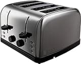 Russell Hobbs 4 Slice Toaster (High lift feature, 7 Browning levels, Frozen/Cancel/Reheat function, Red indicator lights, Removable crumb tray, 850W, Stainless Steel with brushed sides) 18780