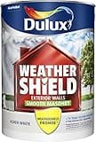 Dulux Weather Shield Smooth Masonry Paint, 5 L - Ashen White