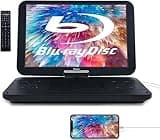 NAVISKAUTO 17.6“ Portable Blu Ray DVD Player with 15.4" HD Large Screen, HDMI Input/Output, Built-in Rechargeable Battery, 1080P MP4 Video, Dolby Audio, USB/SD Card Slots(HDMI Cable Included)