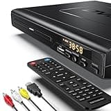 DVD Player for TV with HDMI, Multi Region DVD Player, DVD Players for Smart TV, HDMI and RCA Cable Included, Simple DVD Player for Elderly, CD Player for Home Stereo System - Black