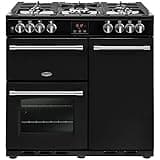 Belling Farmhouse 90DFT Dual Fuel Range Cooker, Black, 90cm