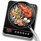 Aobosi Single Induction Cooker,Portable Induction Hob with Slim Body,Ceramic Glass Panel,10 Temperatures and Power Levels Settings,3 Hours Timer,Safety Lock