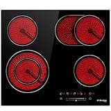 GASLAND Chef CH604BF 60cm Built-in Ceramic Hob, 4 Zones Electric Cooktop in Black, 6600W Total Output, with Dual & Oval Zone Touch Control Timer Child Lock…