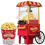 HOUSNAT Popcorn Maker 1200W, Home Hot Air Popcorn Machine, Healthy & Fat-Free, Easy to Clean & Use, Best Theater Popcorn Popper for Movie Night,Parties, Kids Birthday Party Favorites, Red