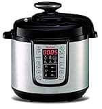 Tefal All-in-One 25-in-1 Electric Pressure Cooker, Multi Cooker, Slow Cooker, Steam, Reheat, Stew, Bake, Browning, 25 programs, Recipe Book Included, 6 Litres, Black/Stainless Steel, CY505E40