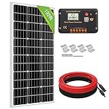 ECO-WORTHY 100 Watt 12V Solar Panels Kit + 20A Charge Controller for Off-Grid 12 Volt Battery System