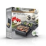 Daewoo 180° Health Grill With Cool Touch Handles, Non-Stick Plates That Are Easy To Clean, Removable Drip Tray, Power Indicator Light, Space Saving Vertical Shortage, Healthy Meal Options