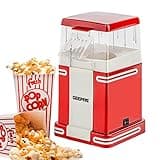 Geepas 1200W Electric Popcorn Maker Machine | Makes Hot, Fresh, Healthy and Fat-Free Theater Style Popcorn Anytime | On/Off Switch, Attractive Design & Oil-Free Popcorn Popper - 2 Years Warranty