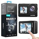 AKASO Brave 7 Action Camera, IPX8 Waterproof Underwater Camera Native 4K 20MP WiFi Cam with Touch Screen EIS 2.0 Zoom Support External Mic Voice Control Vlog Camera