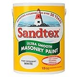 Sandtex masonry paint, 5 litres, ultra smooth brickwork, white