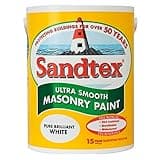 Sandtex masonry paint, 5 litres, ultra smooth brickwork, white