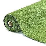 GardenKraft 26070 4m x 1m 15mm Pile High Artificial Grass/Light Green Astro Turf/High Density Fake Grass